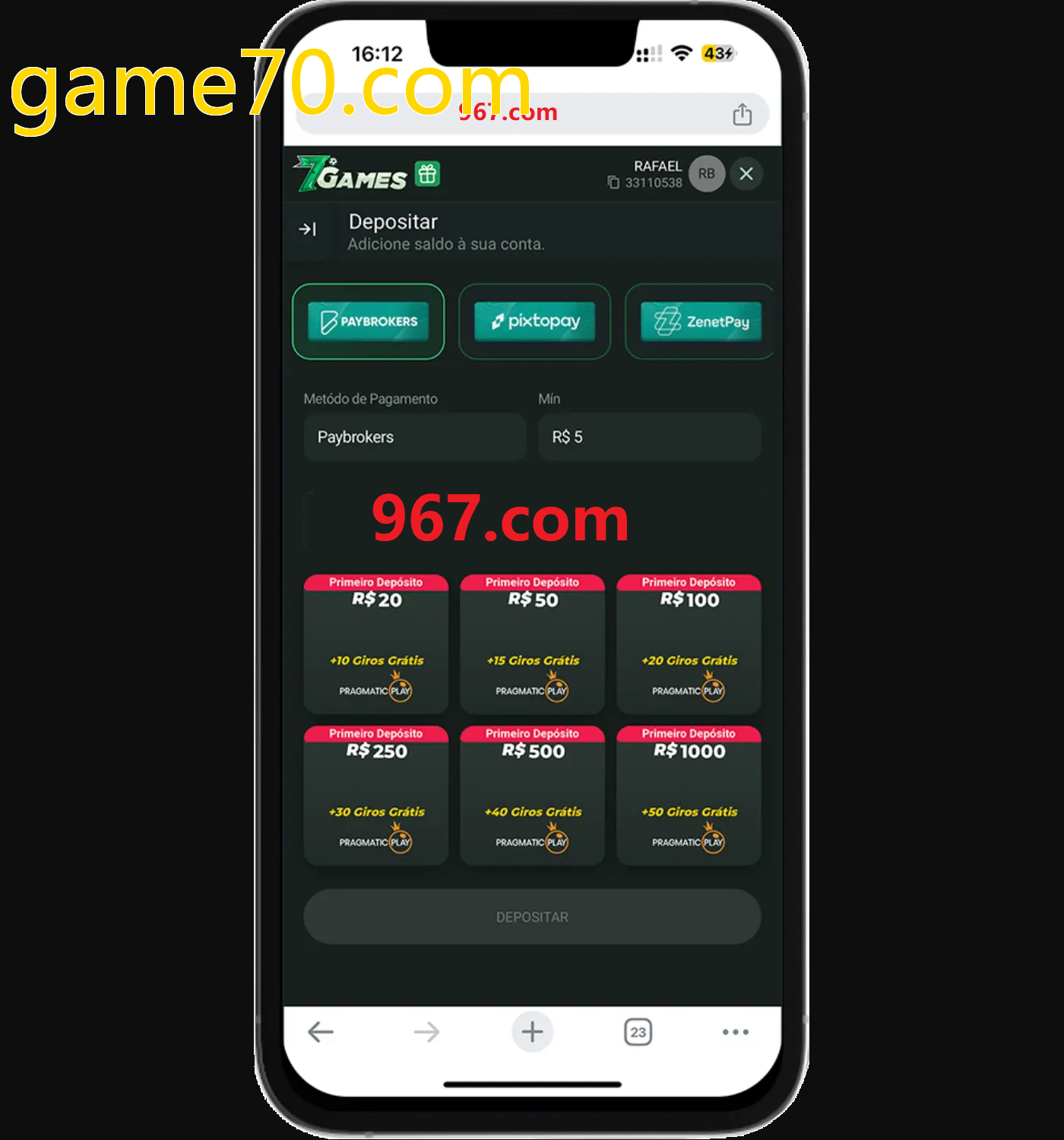 Baixe o aplicativo game70.com para jogar a qualquer momento
