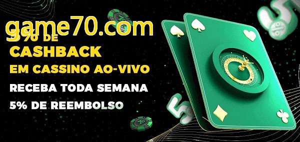 Promoções do cassino ao Vivo game70.com